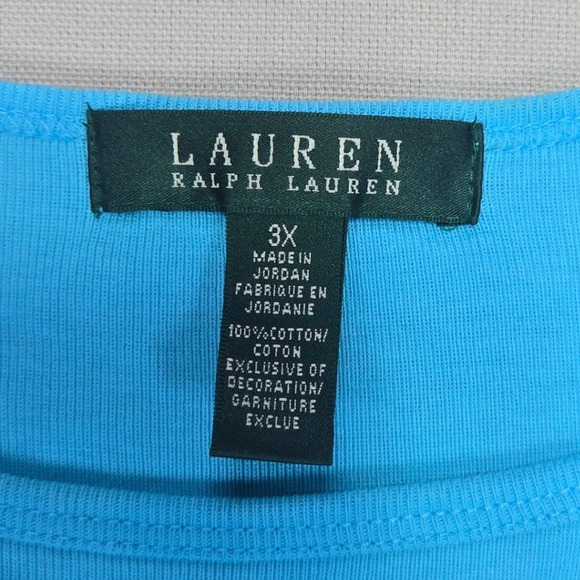 Lauren Ralph Lauren Cotton T-Shirt Crew Neck Short Sleeve Top Plus Size 3X - Picture 4 of 9